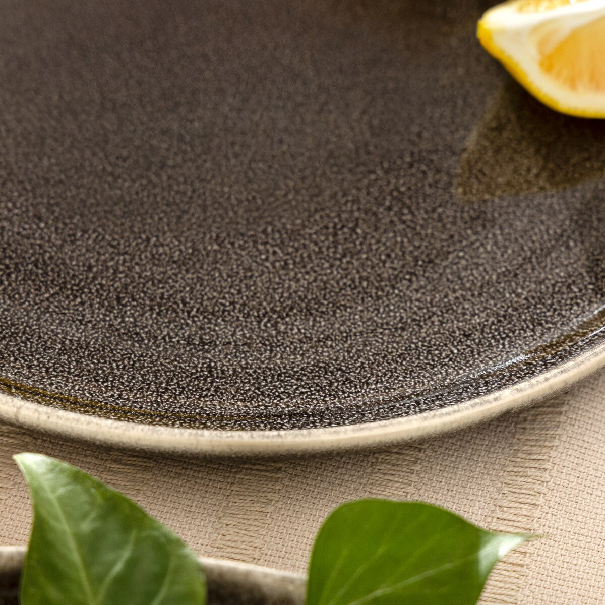 EDA Zestaw obiadowy 6 os. (30 el.), brązowy/szary/beżowy