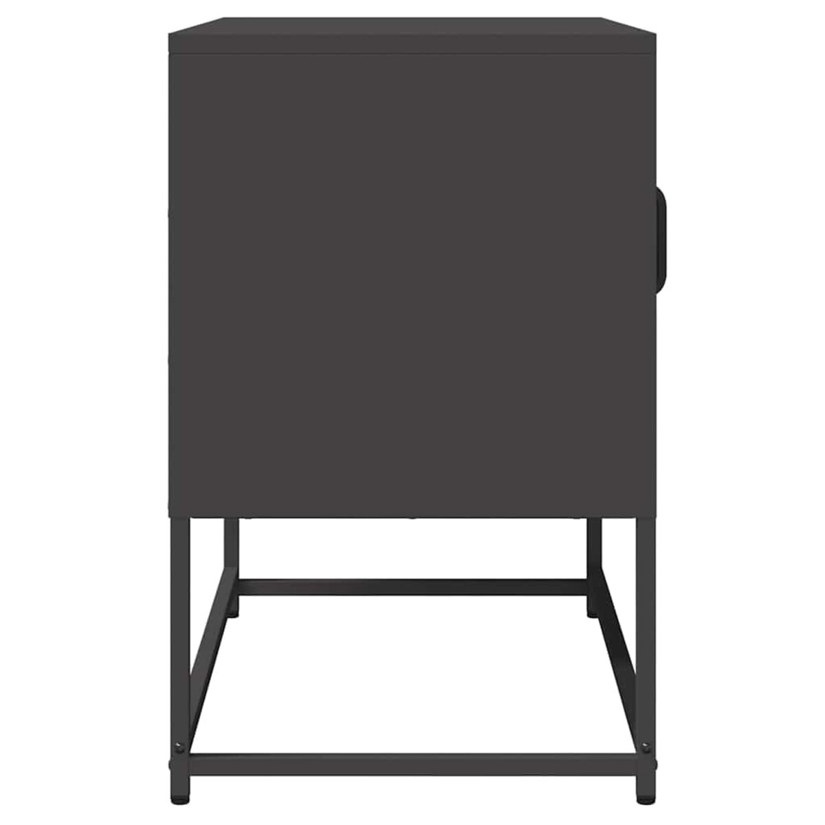 vidaXL Szafka RTV, czarna, 68x39x60,5 cm, stal walcowana na zimno