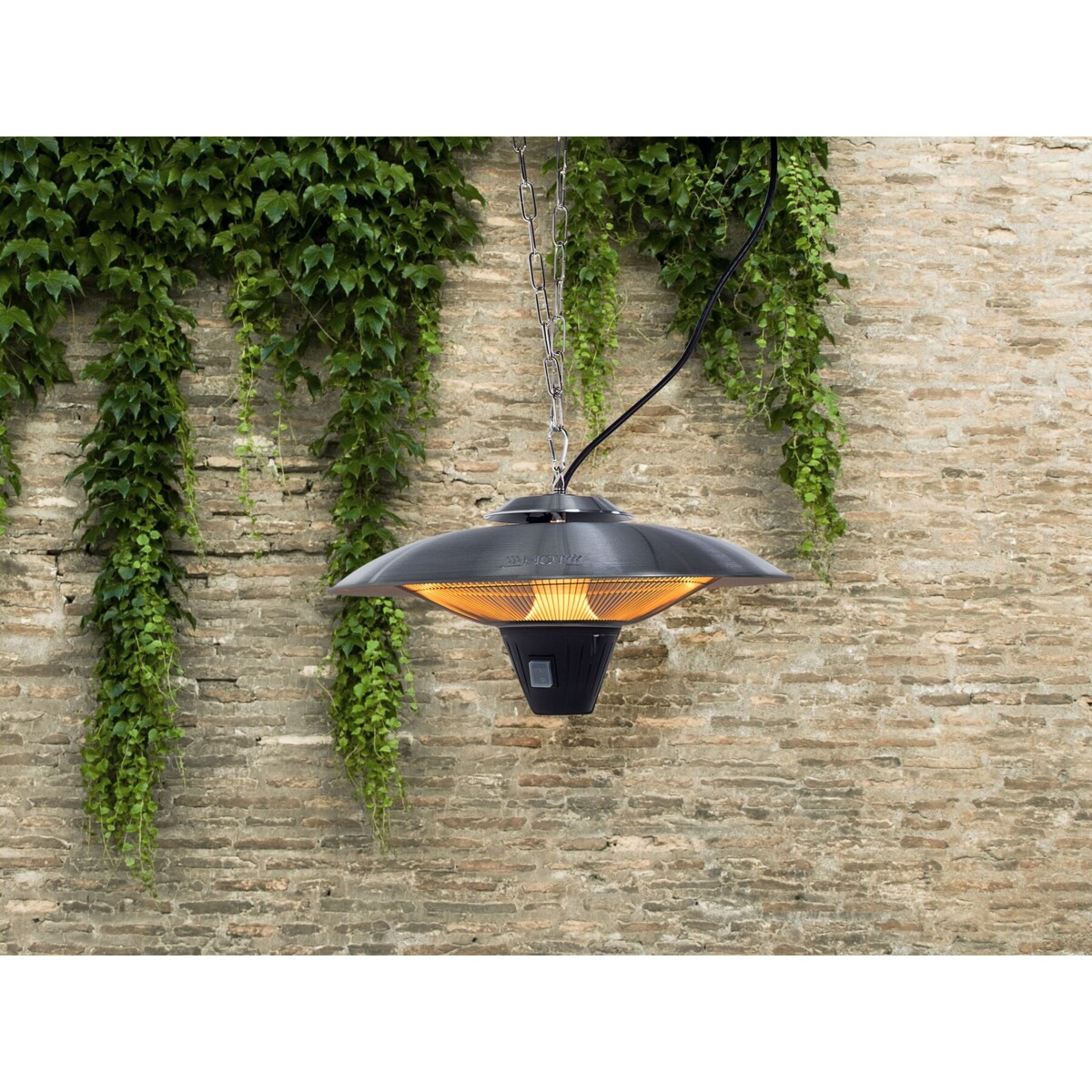 Elektryczny promiennik wiszący srebrny KABA