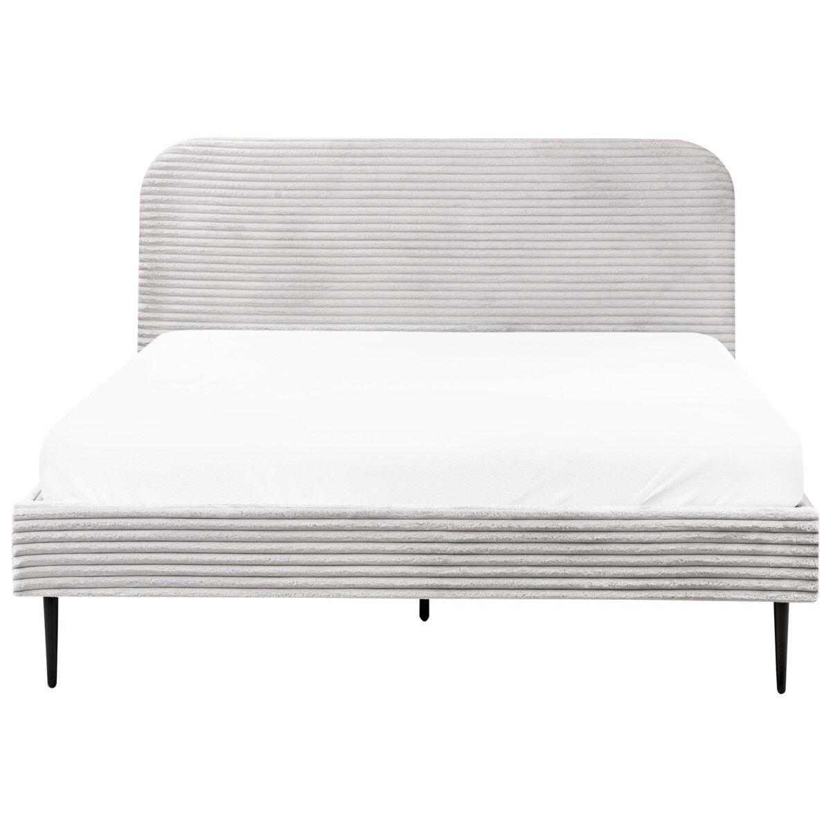 Łóżko Sztruks FLAYAT 160 x 200 cm Jasnoszary