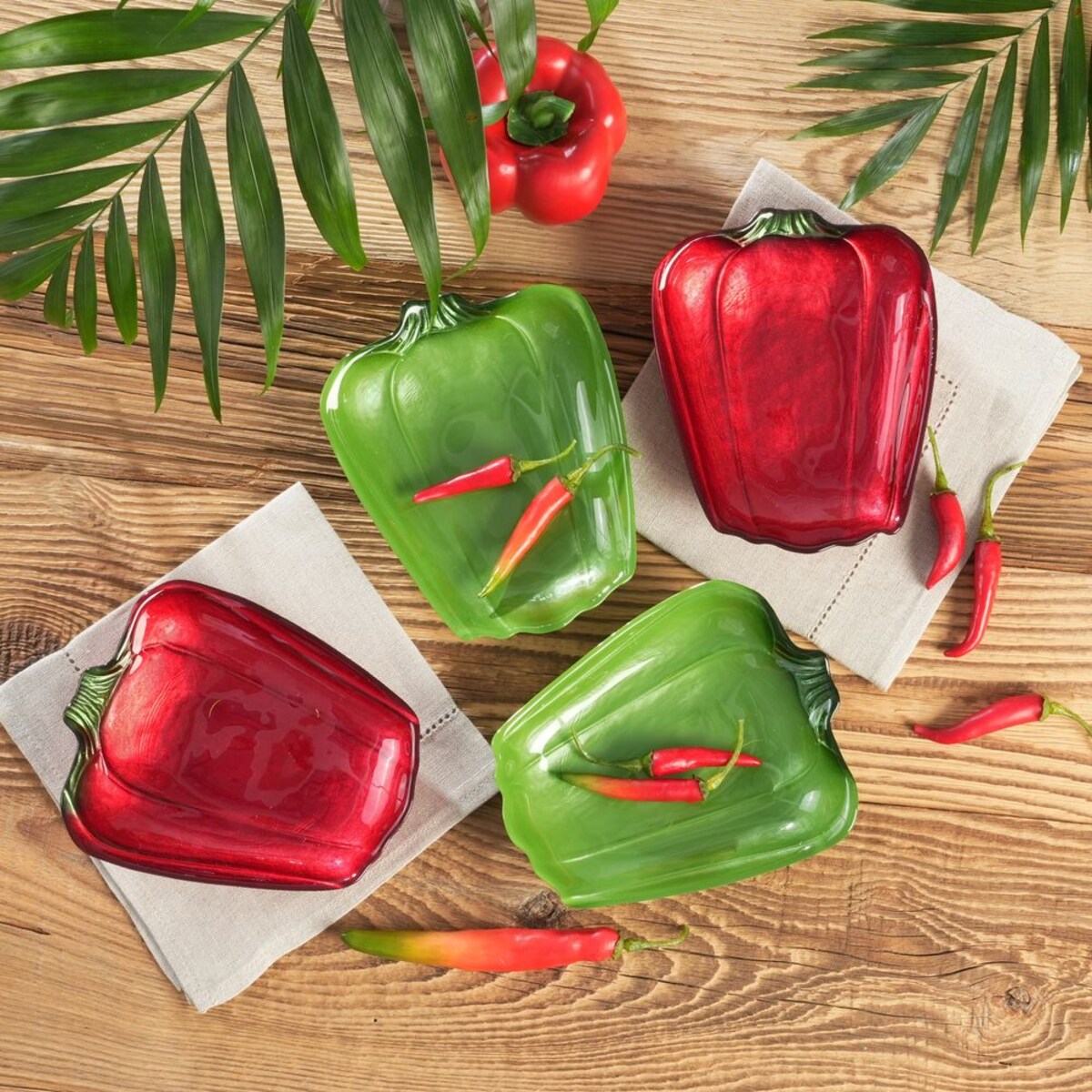 VILLA ITALIA Miseczka szklana 15 cm PAPRYKA zielona