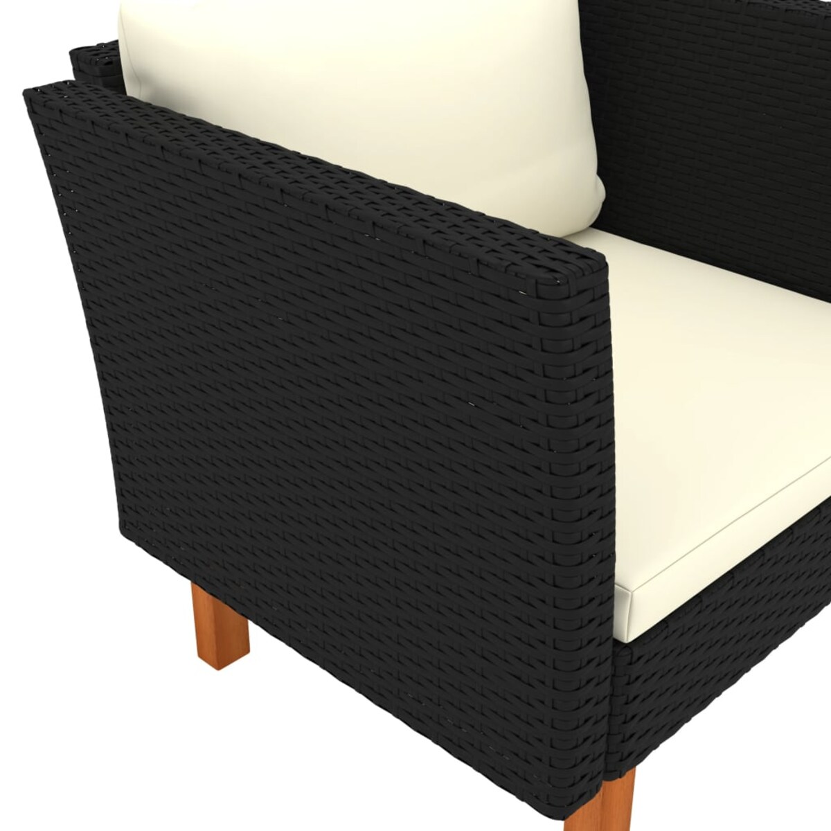 vidaXL Sofa ogrodowa, polirattan i lite drewno eukaliptusowe