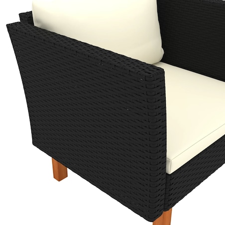 vidaXL Sofa ogrodowa, polirattan i lite drewno eukaliptusowe