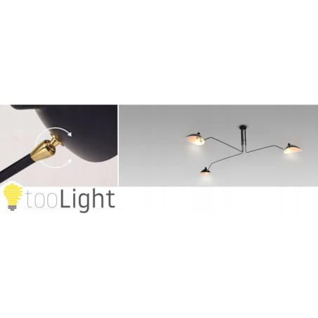 Lampa Sufitowa Wisząca Czarna 3 Ramienna Pająk Xxl