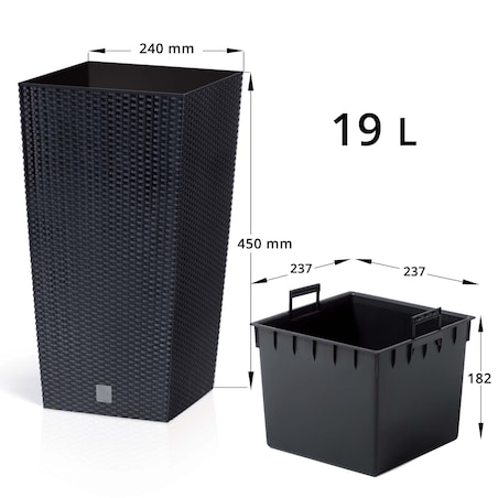 Doniczka Donica Ogrodowa Rattan Wysoka Wkład 45Cm