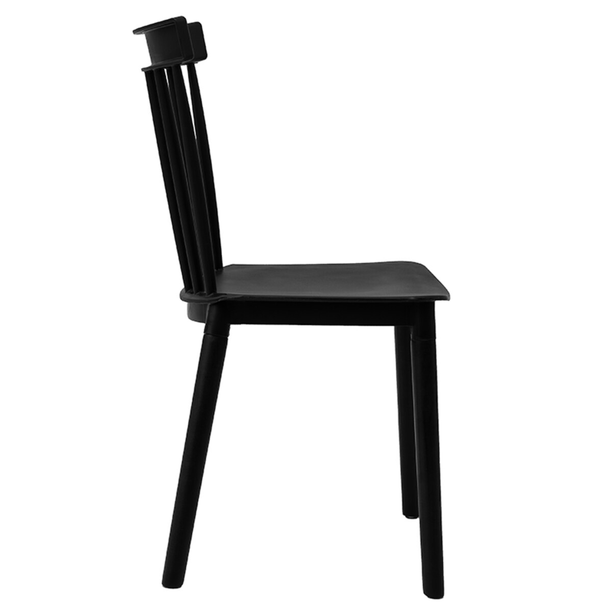 Krzesło plastikowe czarne drewniane nogi klasyczne do salonu jadalni