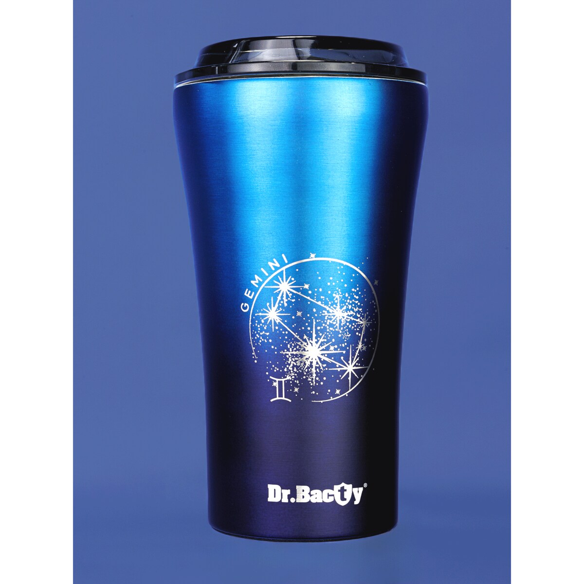 Kubek termiczny na kawę Dr.Bacty Apollo 2.0 - "Bliźnięta" - 360 ml - Monaco Blue