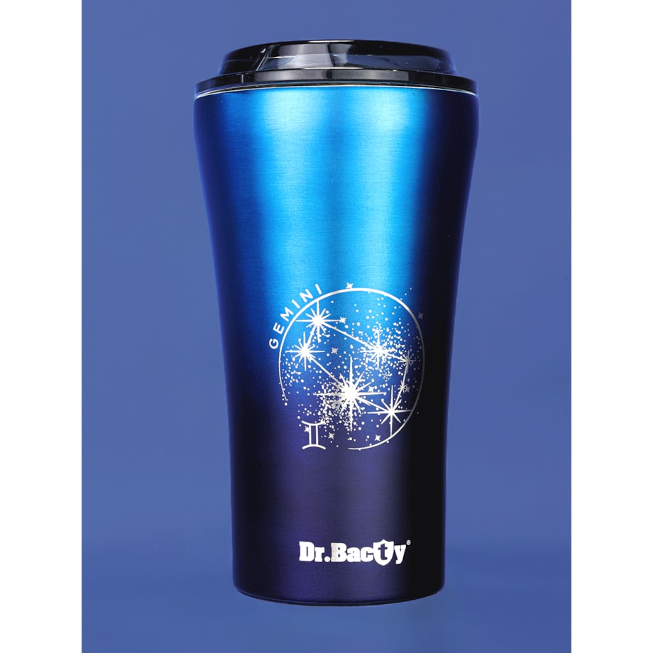 Kubek termiczny na kawę Dr.Bacty Apollo 2.0 - "Bliźnięta" - 360 ml - Monaco Blue