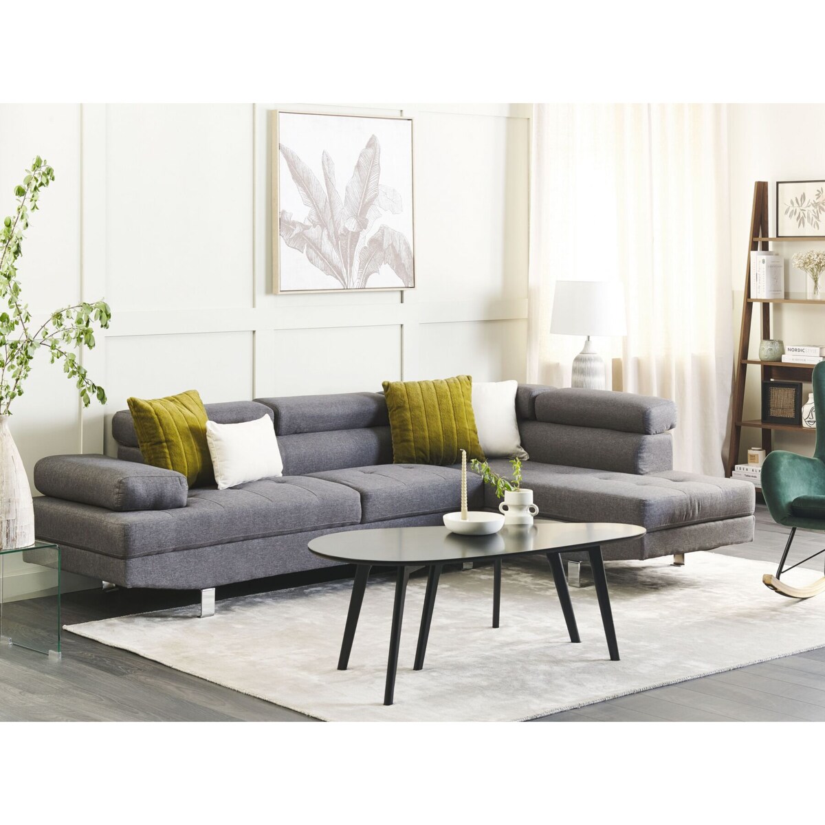 Narożnik lewostronny szary NORREA