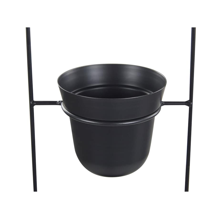Kwietnik wiszący metalowy 18 x 12 x 62 cm czarny AGIOS