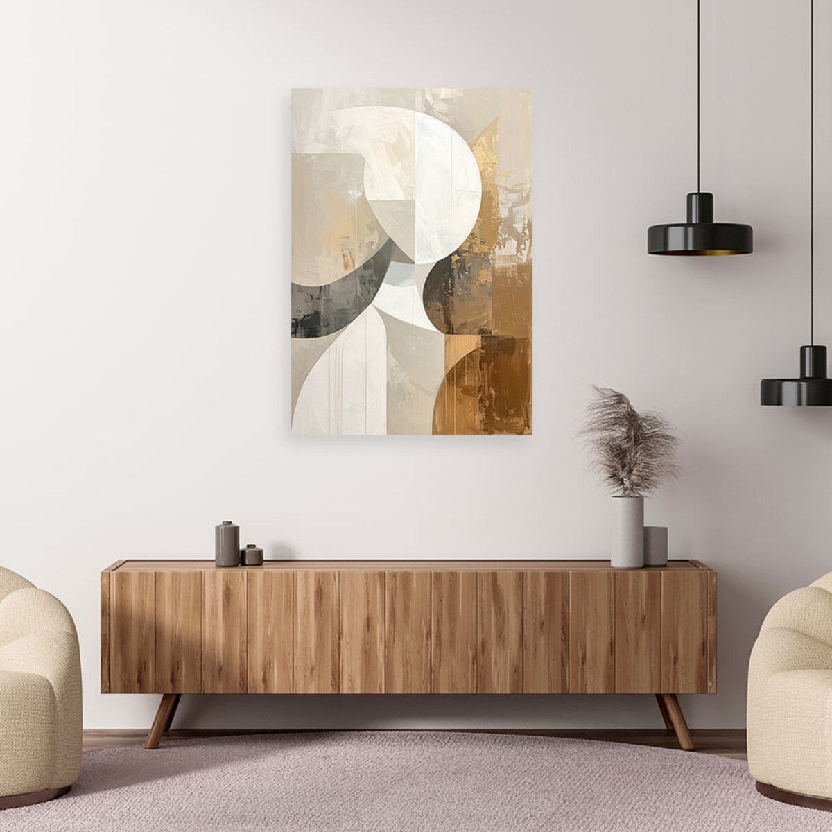 Obraz do salonu sypialni kuchni biura loftu, Beżowa abstrakcja tekstura w stylu boho 60x90cm