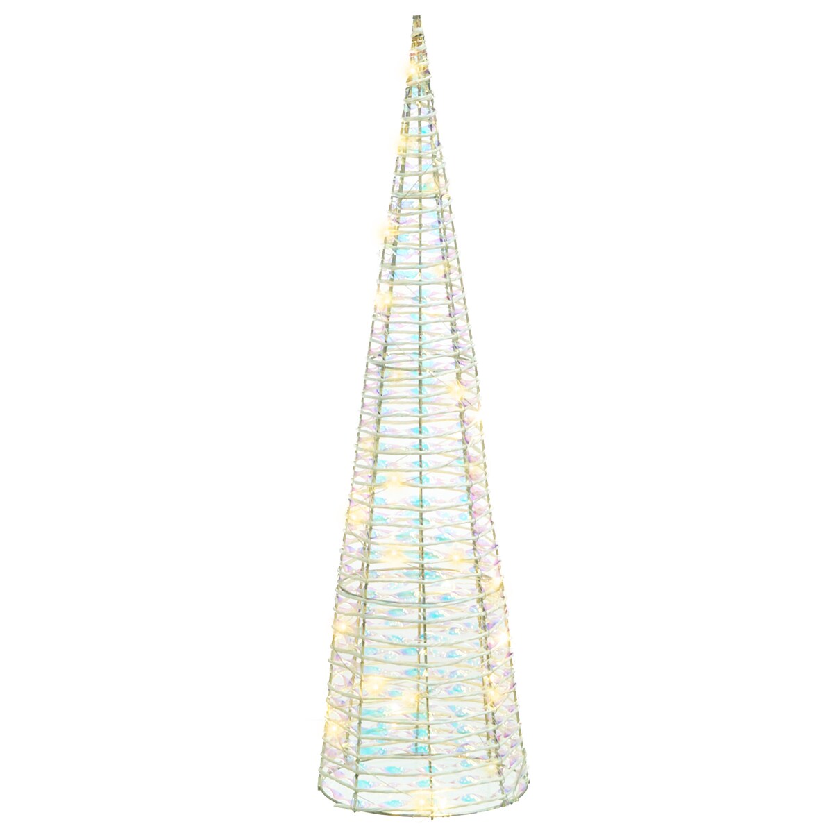 Zestaw 3 dekoracji świątecznych LED SONDER 40/60/80 cm Choinka Biały