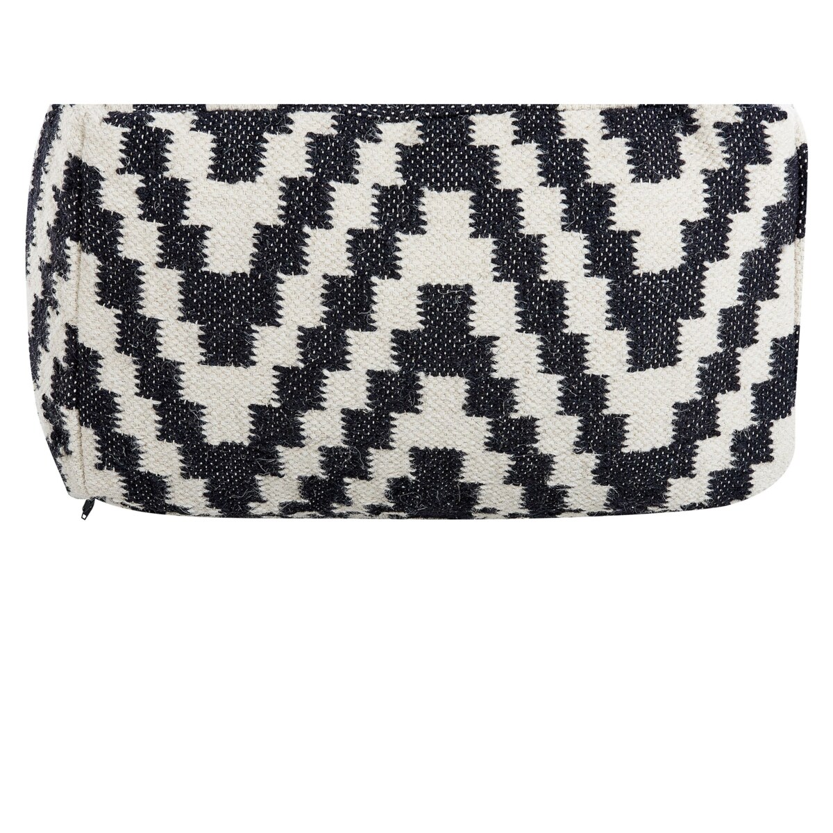 Puf wełniany 56 x 56 x 32 cm czarno-biały KNIDOS