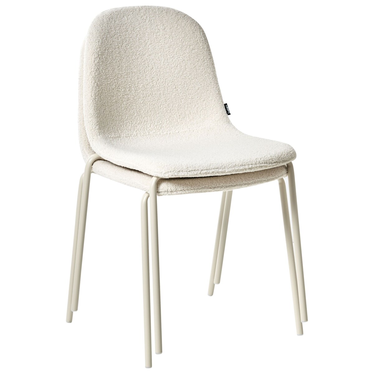 Zestaw 2 krzeseł konferencyjnych LOMA Boucle Złamana biel