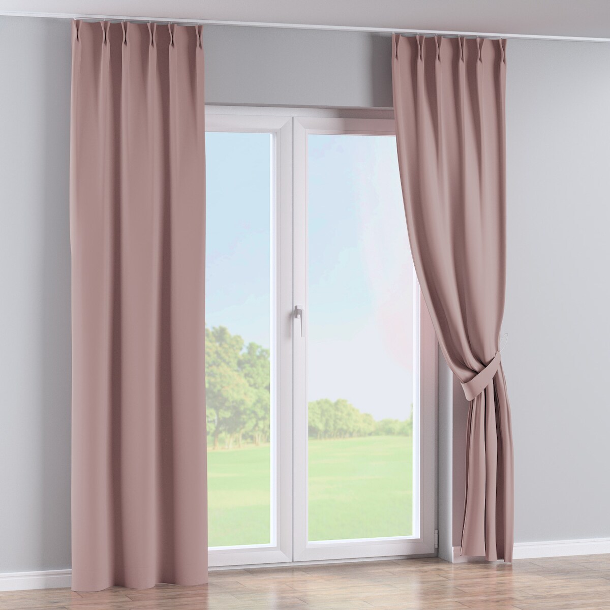 Zasłona na haczykach flex podwójnych 130x260 pudrowy róż
