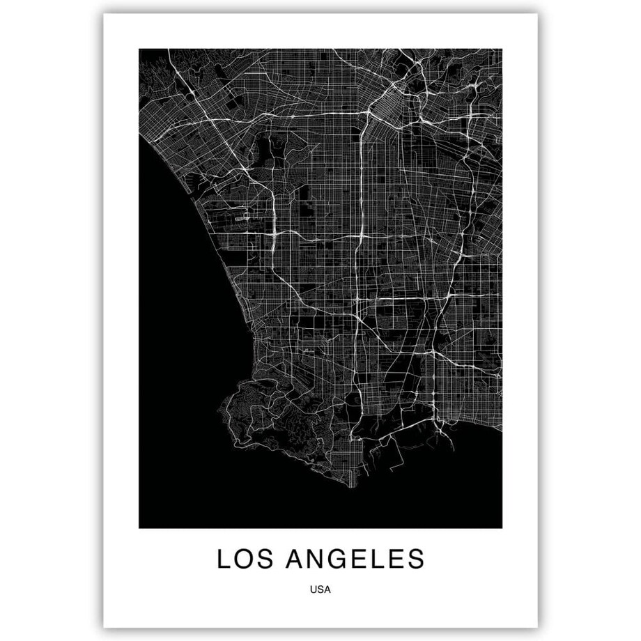 plakat los angeles mapa 50x70