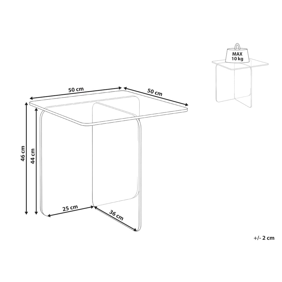 Stolik pomocniczy AMISK Szkło hartowane Brązowy