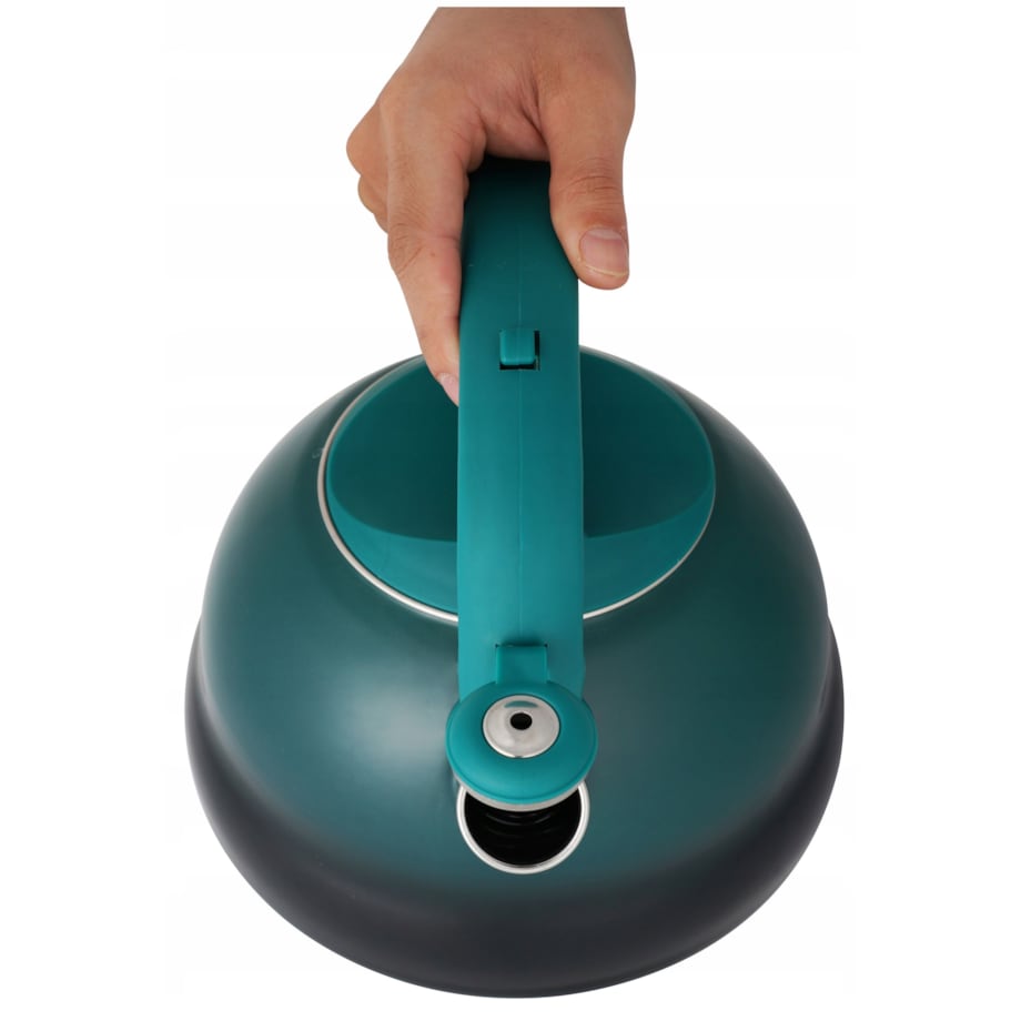 Czajnik Emaliowany Retro 2.2L Zielony Z Gwizdkiem Indukcja Gaz