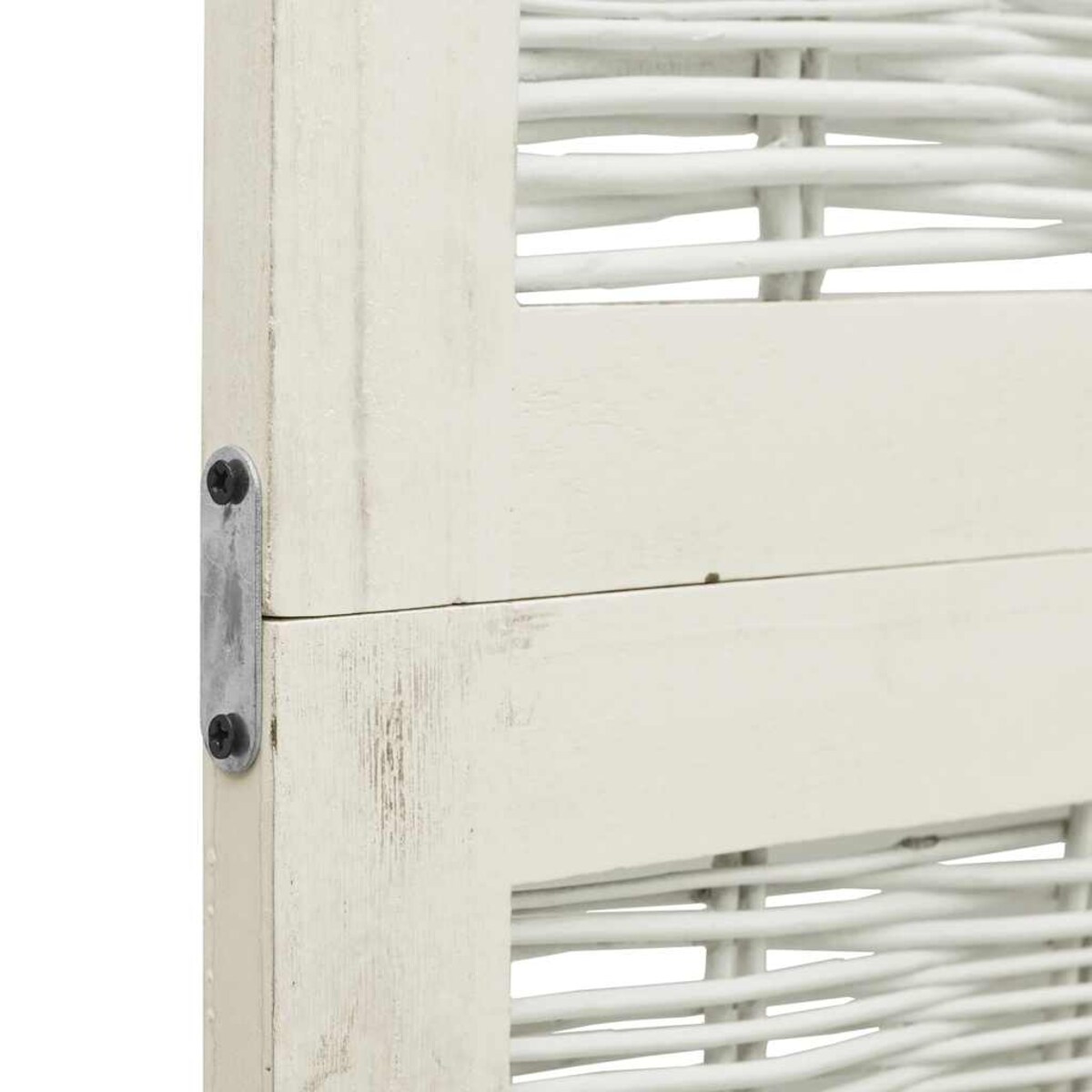 vidaXL Parawan pokojowy, 4-panelowy, biały, lite drewno paulowni