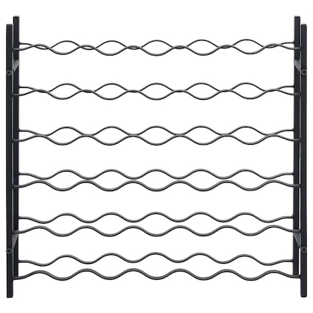 vidaXL Stojak na 36 butelek, czarny, żelazny