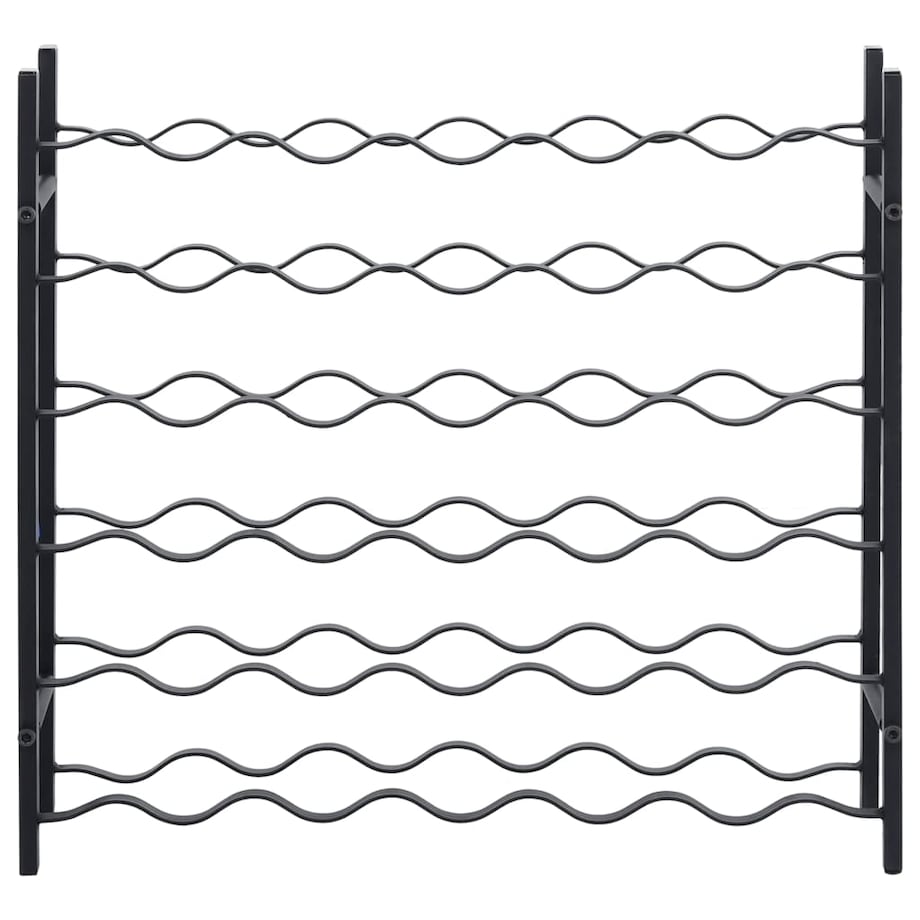 vidaXL Stojak na 36 butelek, czarny, żelazny