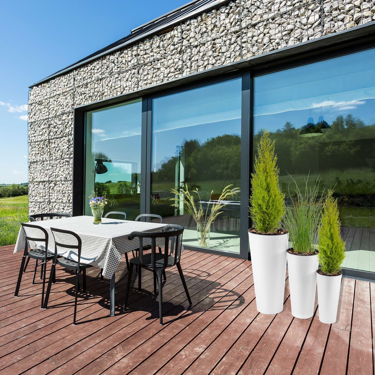 Donica Wysoka Z Wkładem Doniczka Ogrodowa 47,6 Cm