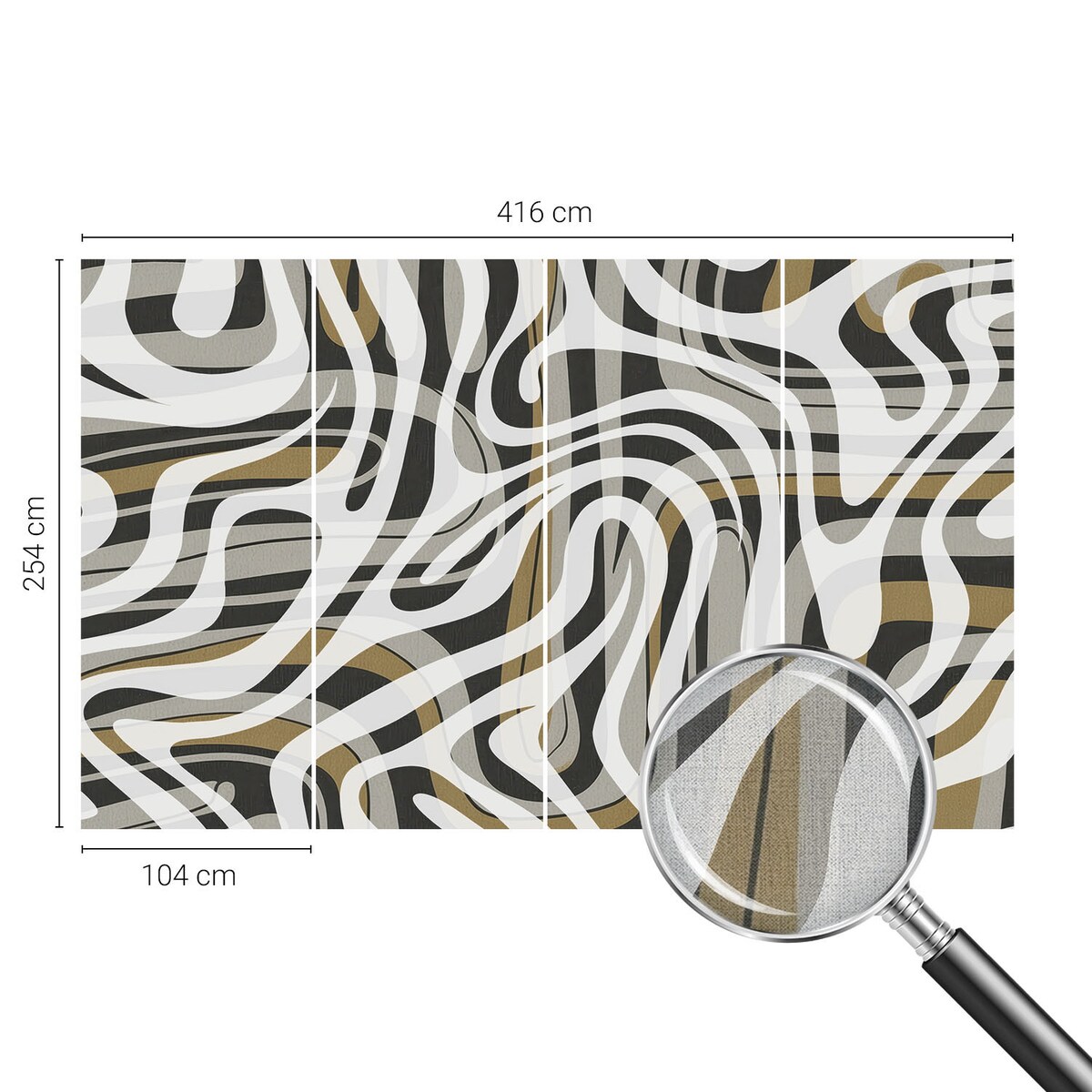 Fototapeta samoprzylepna 416x254 cm - Abstrakcyjne linie, tapeta ścienna biała