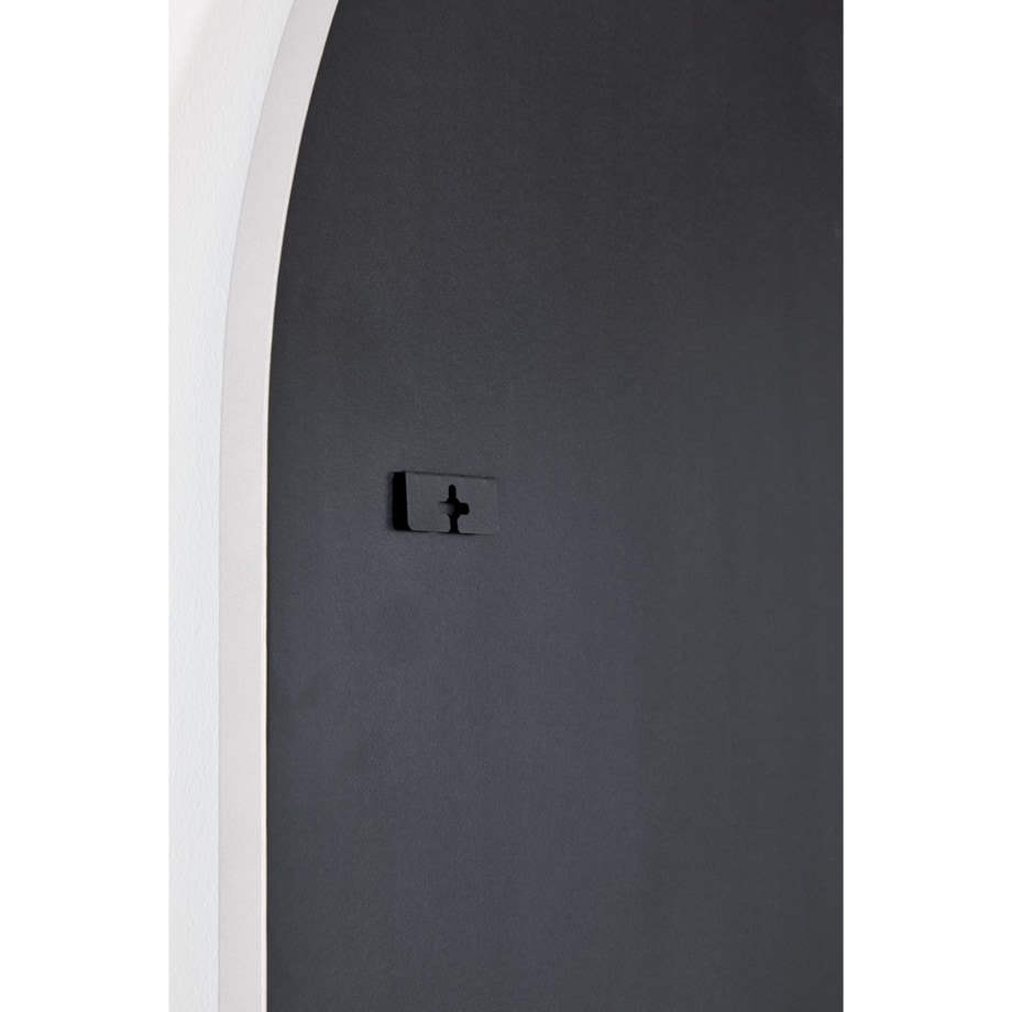 Lustro półowalne w metalowej ramie srebrne 80x180 cm Inys