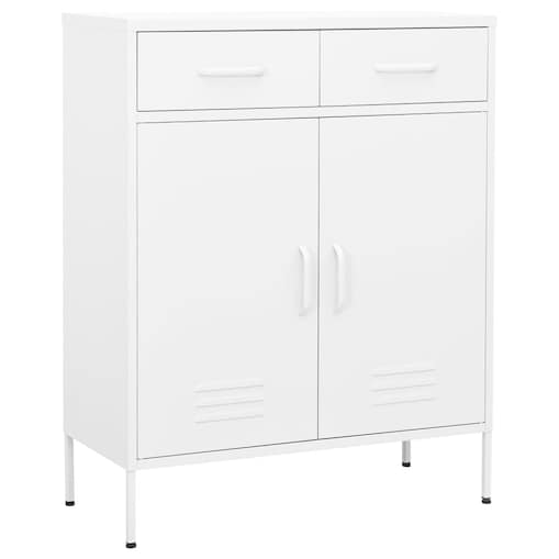 vidaXL Szafka, biała, 80x35x101,5 cm, stalowa