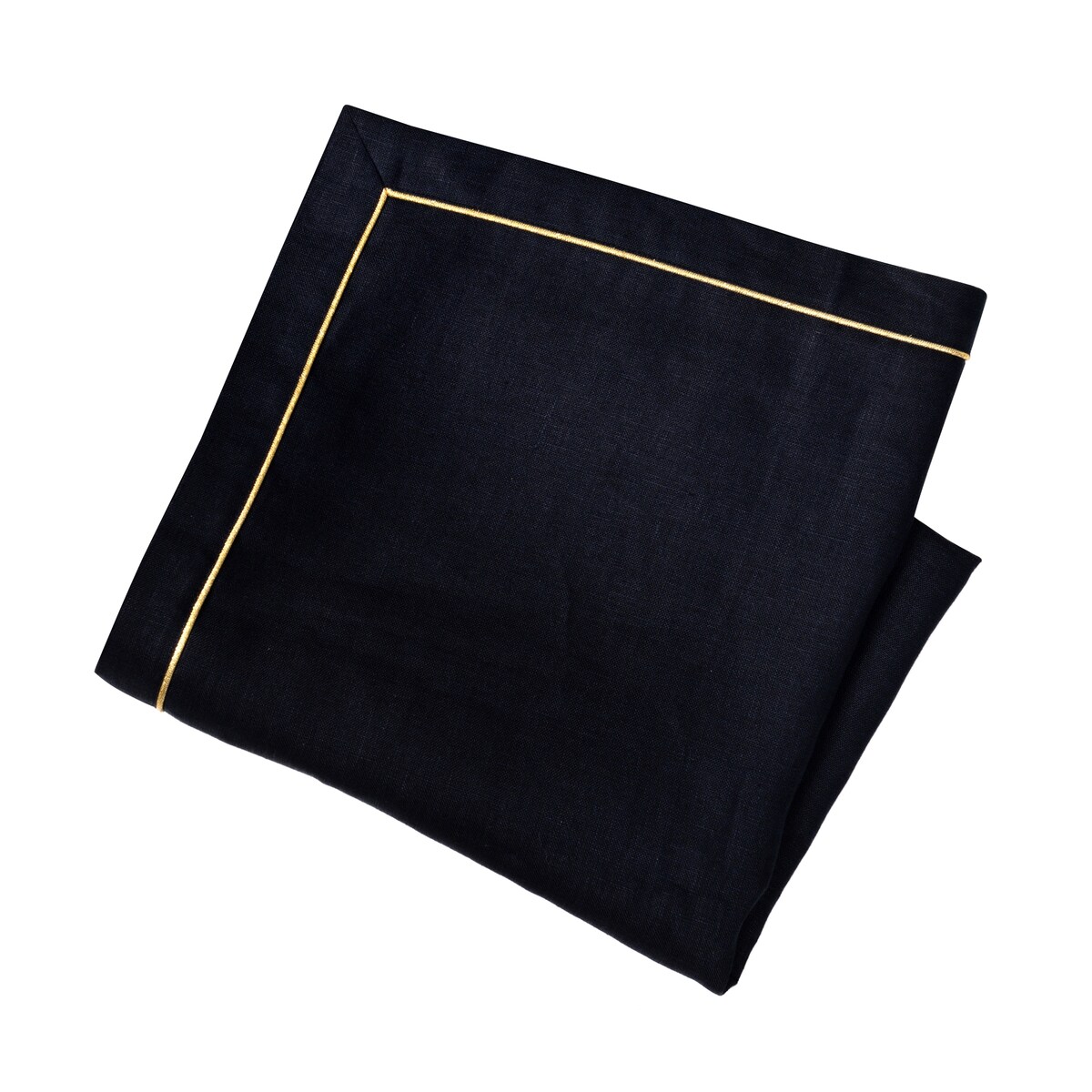 Lniany obrus Royal Black Goldenline – 140 × 300 cm