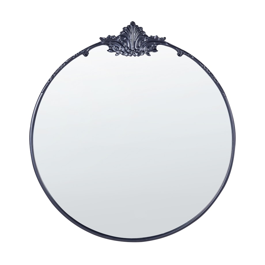 Okrągłe lustro ścienne metalowe 67 cm czarne SOMMANT