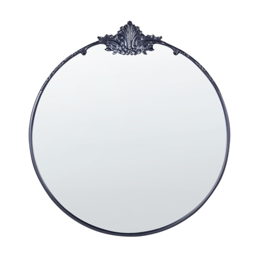 Okrągłe lustro ścienne metalowe 67 cm czarne SOMMANT