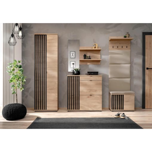 Garderoba do przedpokoju PEDRO VII hickory jackson/czarna