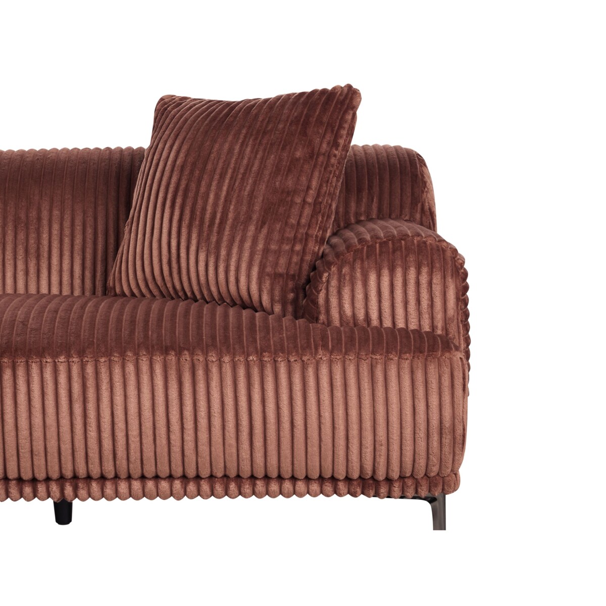 Narożnik lewostronny sztruksowy brązowy STENUM