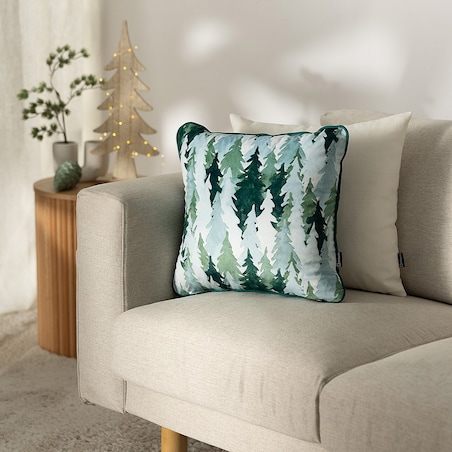 Poszewka na poduszkę Forest Depth 43x43 cm boże narodzenie, święta, świąteczne, zielony, 43 x 43cm