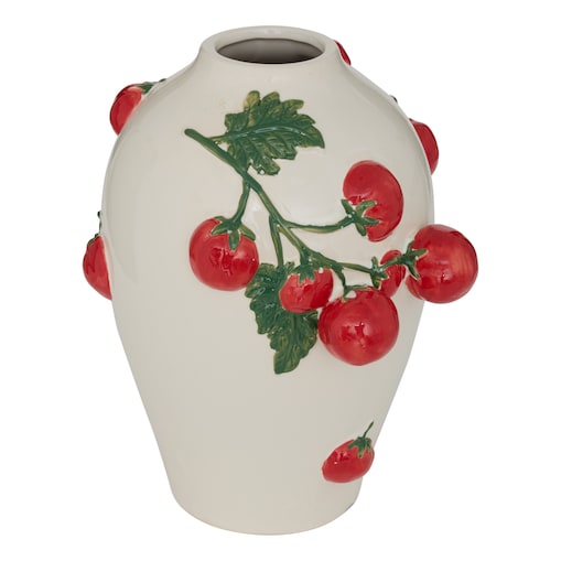 Wazon ceramiczny z gałązkami pomidorów 25,5x20,6x19,8 cm POMODORI