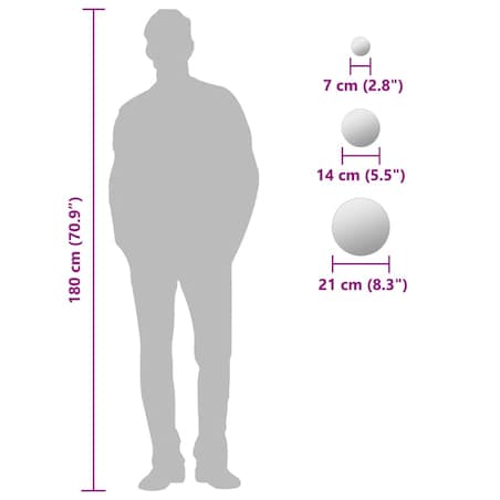 vidaXL Zestaw 7 okrągłych luster ściennych, szklanych