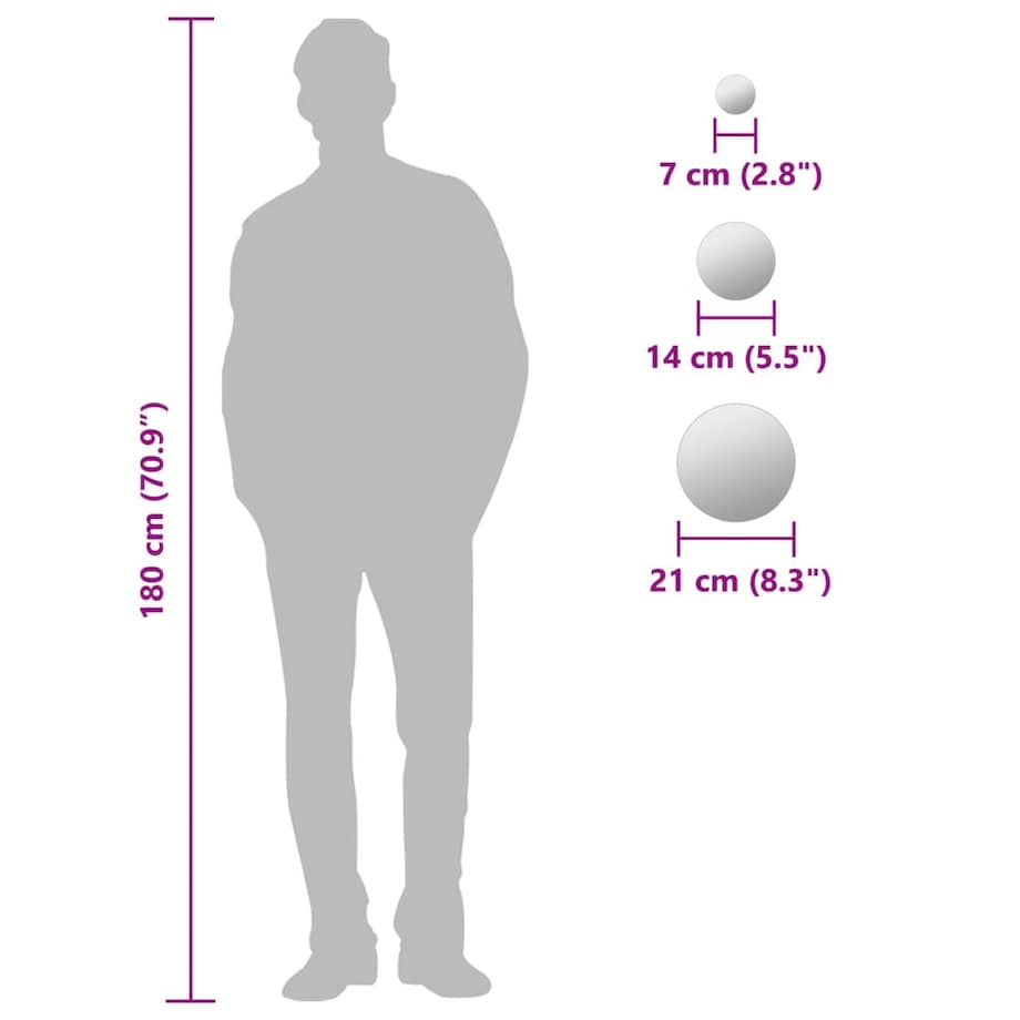 vidaXL Zestaw 7 okrągłych luster ściennych, szklanych