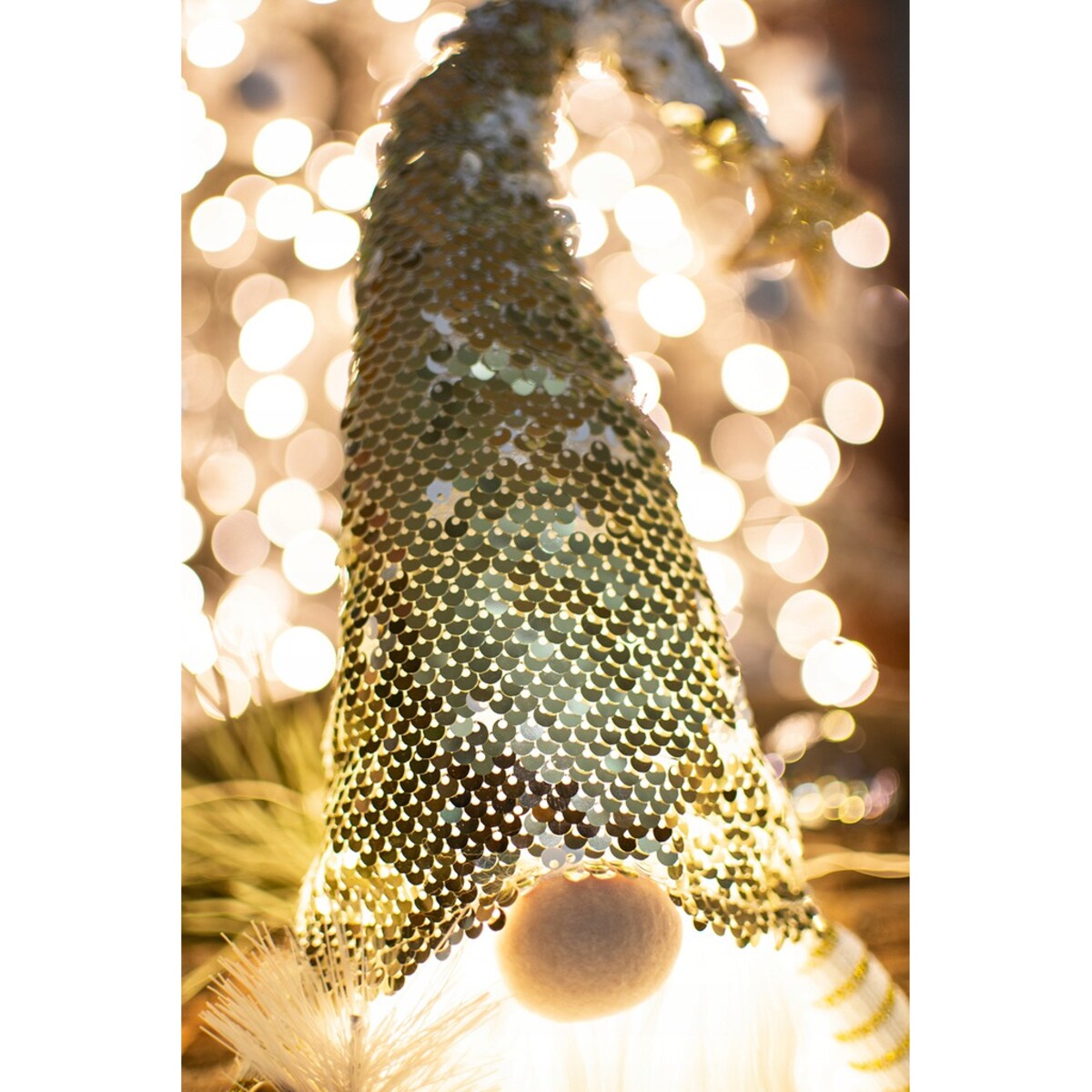 SKRZAT świąteczny KRASNAL gnom Mikołaj DUŻY biały