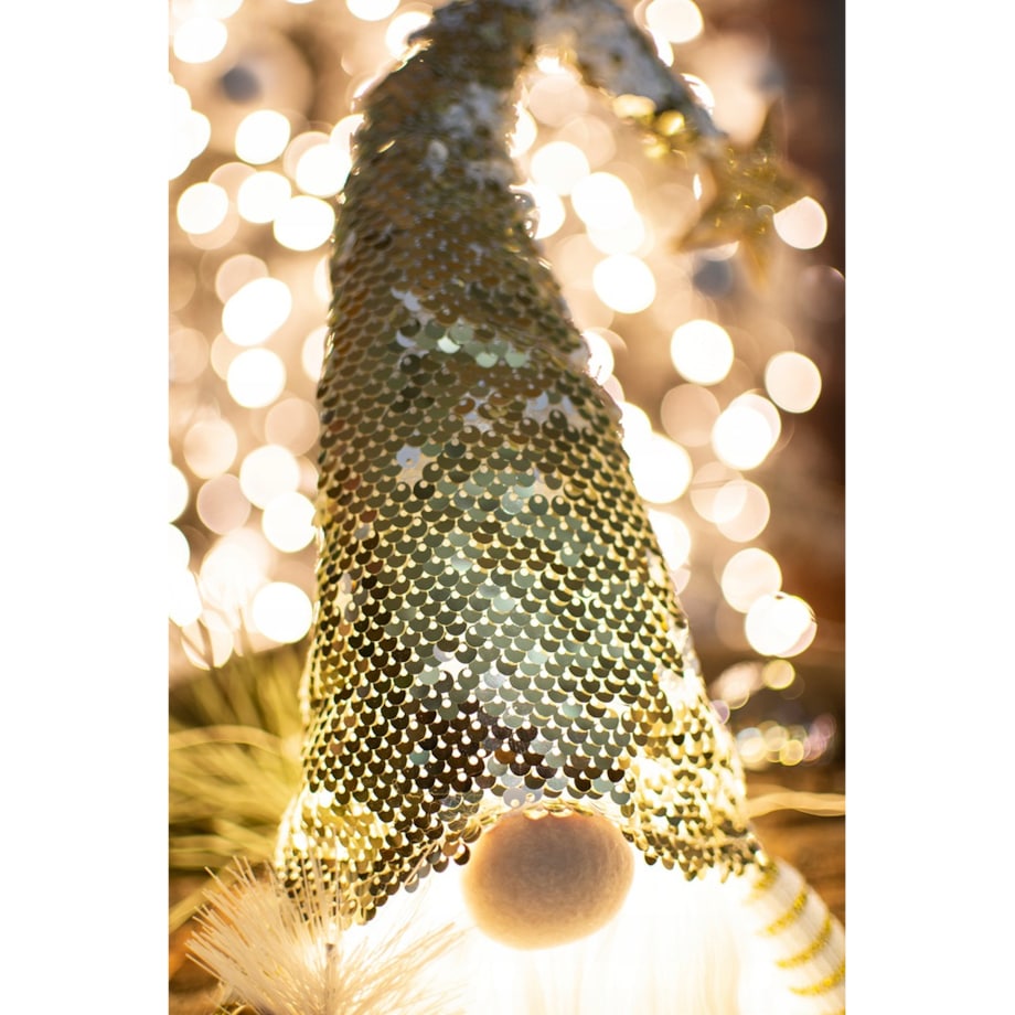 SKRZAT świąteczny KRASNAL gnom Mikołaj DUŻY biały