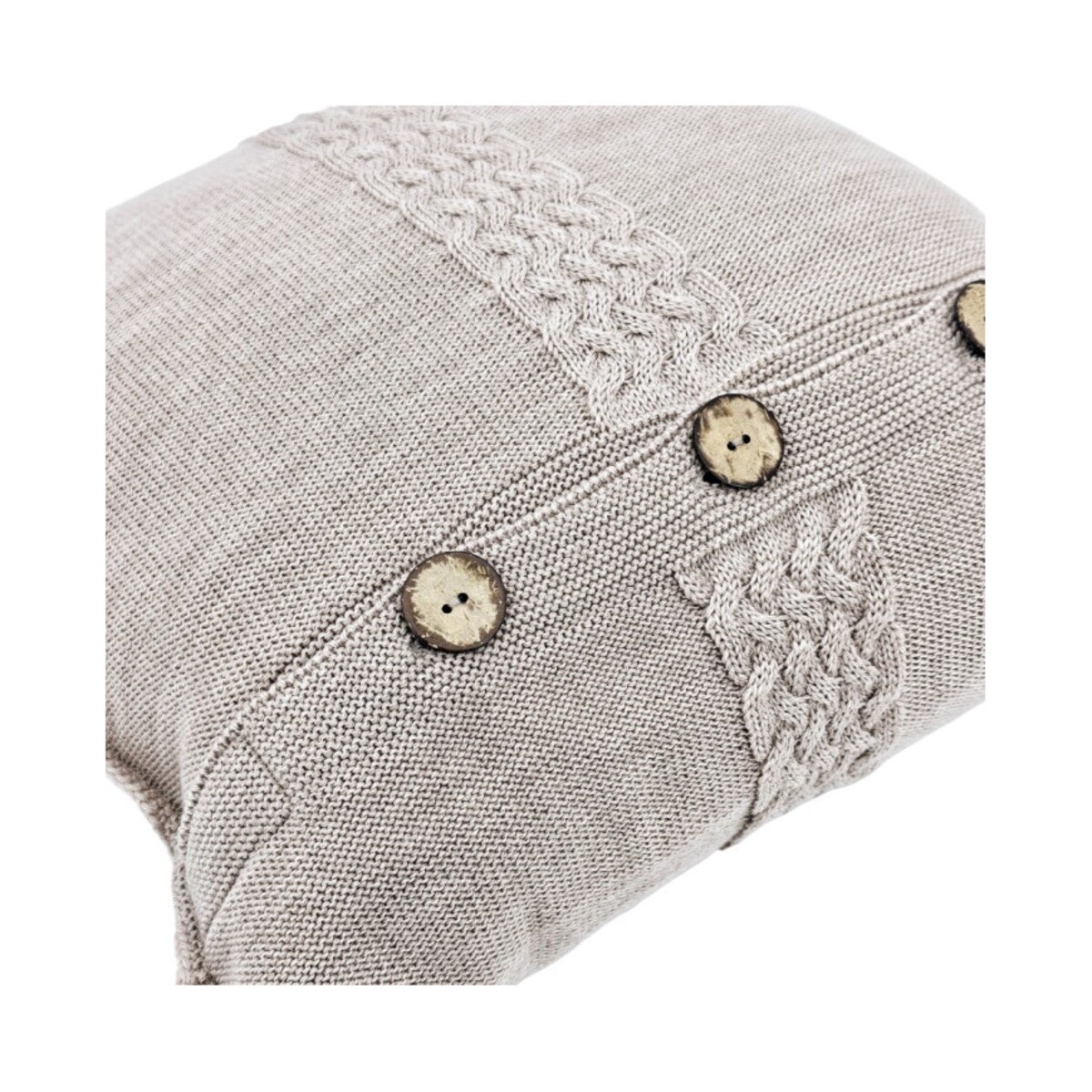 Poszewka dzianinowa na poduszkę z wełny Merino 45x45 cm – FLORENCE NUDE