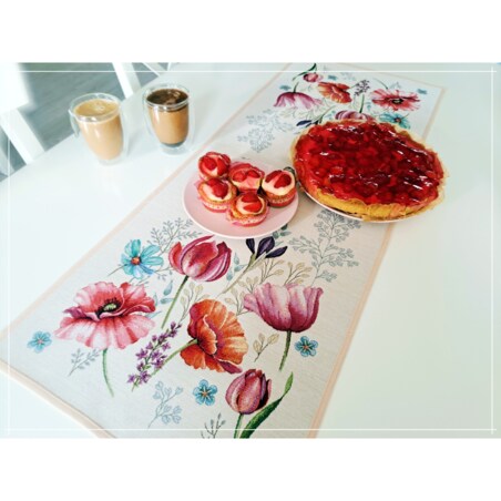 Bieżnik Na Stół 40X100 Cm Dekoracyjny Ozdobny Fleur