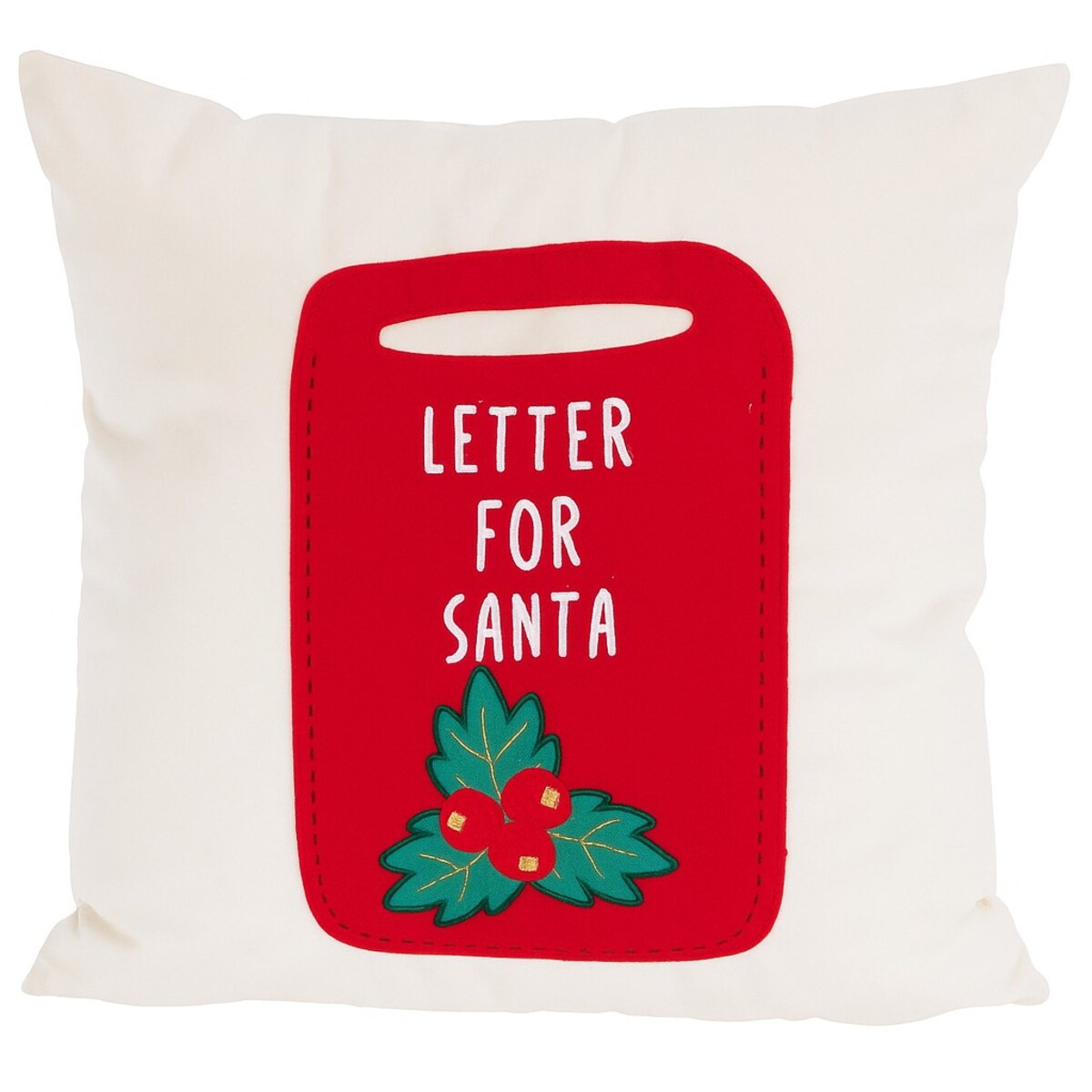 Poduszka dekoracyjna, świąteczny wzór, biała 40 x 40 cm