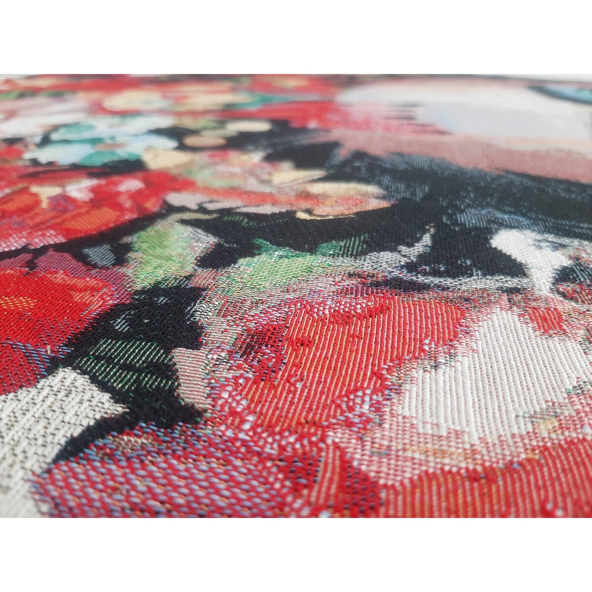 Obraz Z Tkaniny Tkany Dekoracja Ozdobny Hiszpański 88X110 Cm Frida Kahlo