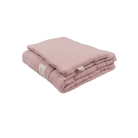 Wyściółka muślinowa do kosza mojżesza dusty pink