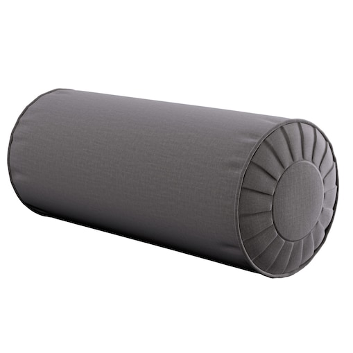 Poduszka wałek z zakładkami, brązowy welwet, Ø20 x 50 cm, Ingrid