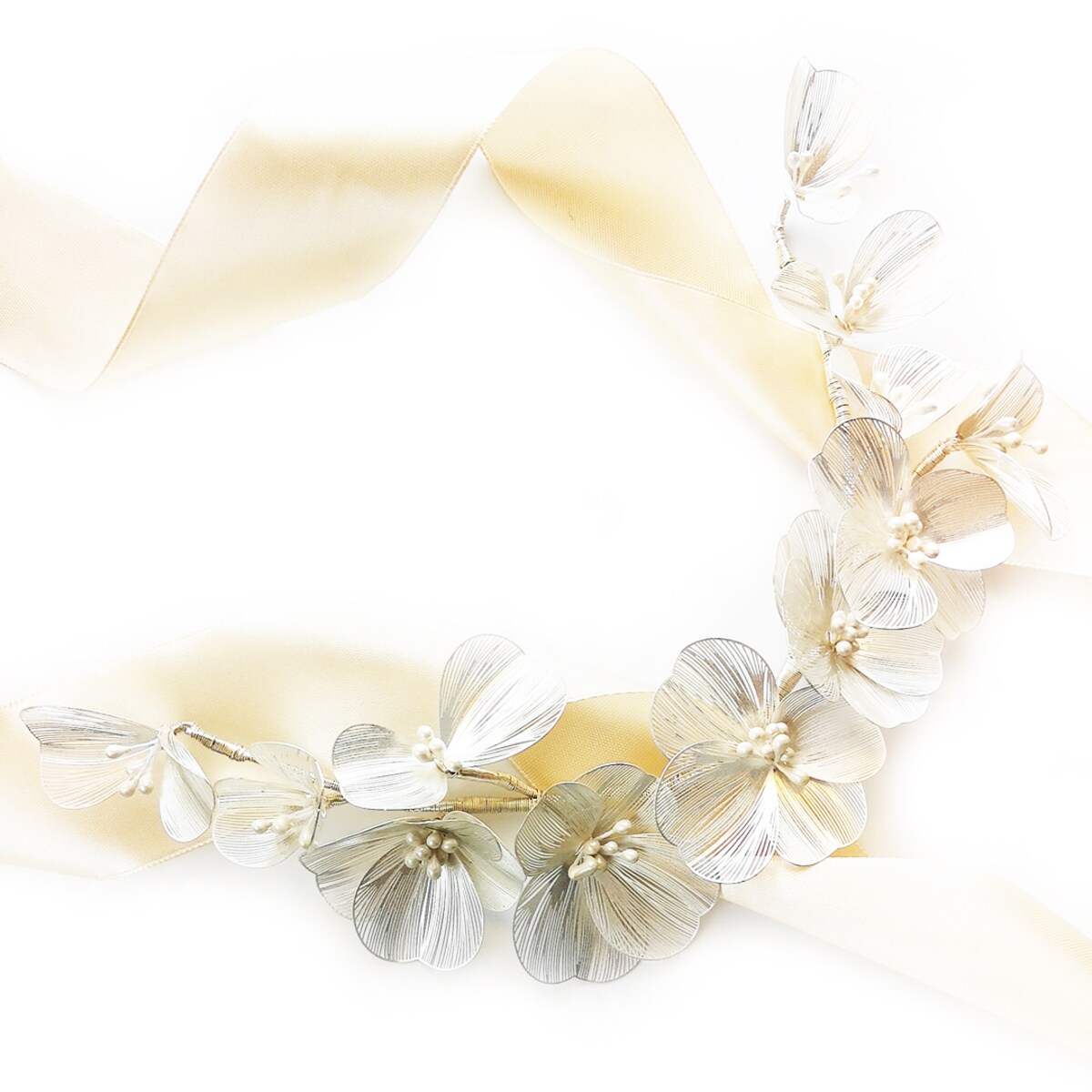 Kwiatowa gałązka srebrna - modern boho