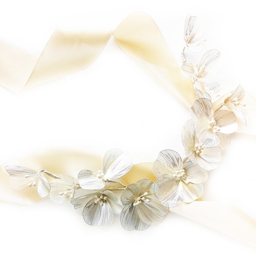 Kwiatowa gałązka srebrna - modern boho