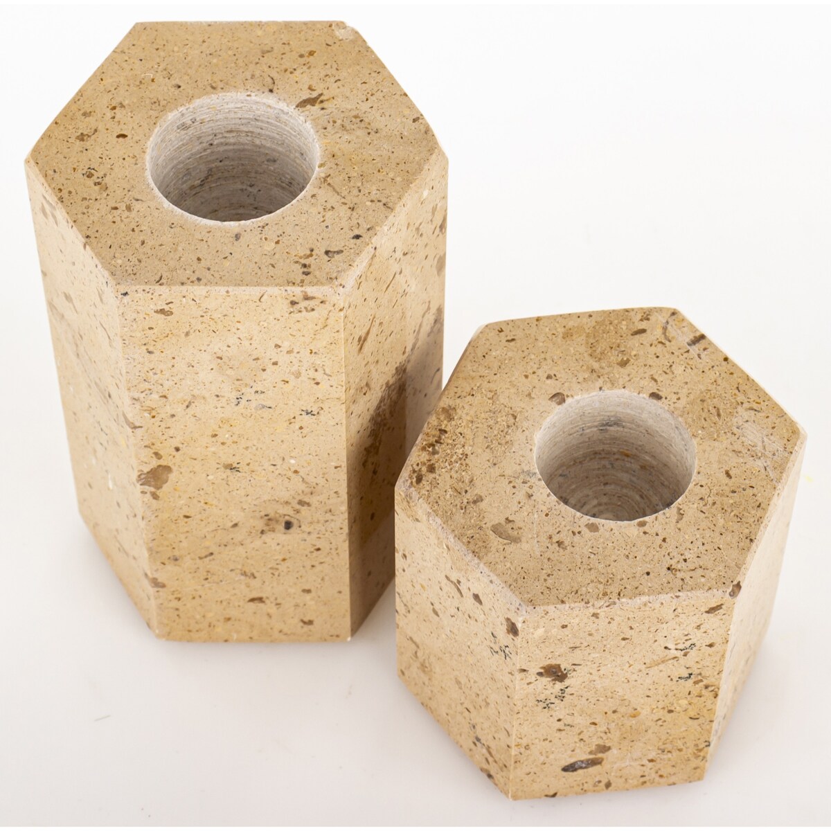 Świecznik marmurowy 2 szt. 9x6x5,5 cm PETRA