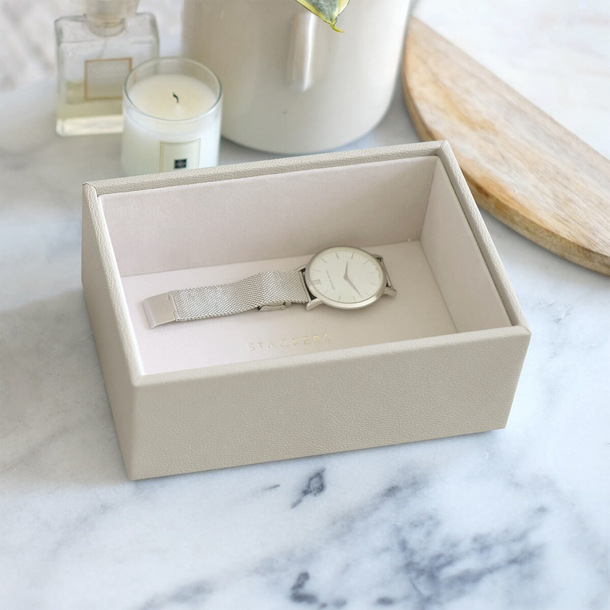 Szkatułka na biżuterię Stackers open mini jasnobeżowa